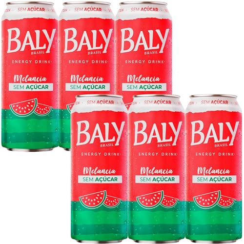 Energético Baly Diversos Sabores e Tamanhos Escolha nas Variações (Melancia Zero açucar 473ml pack 6 unidades)