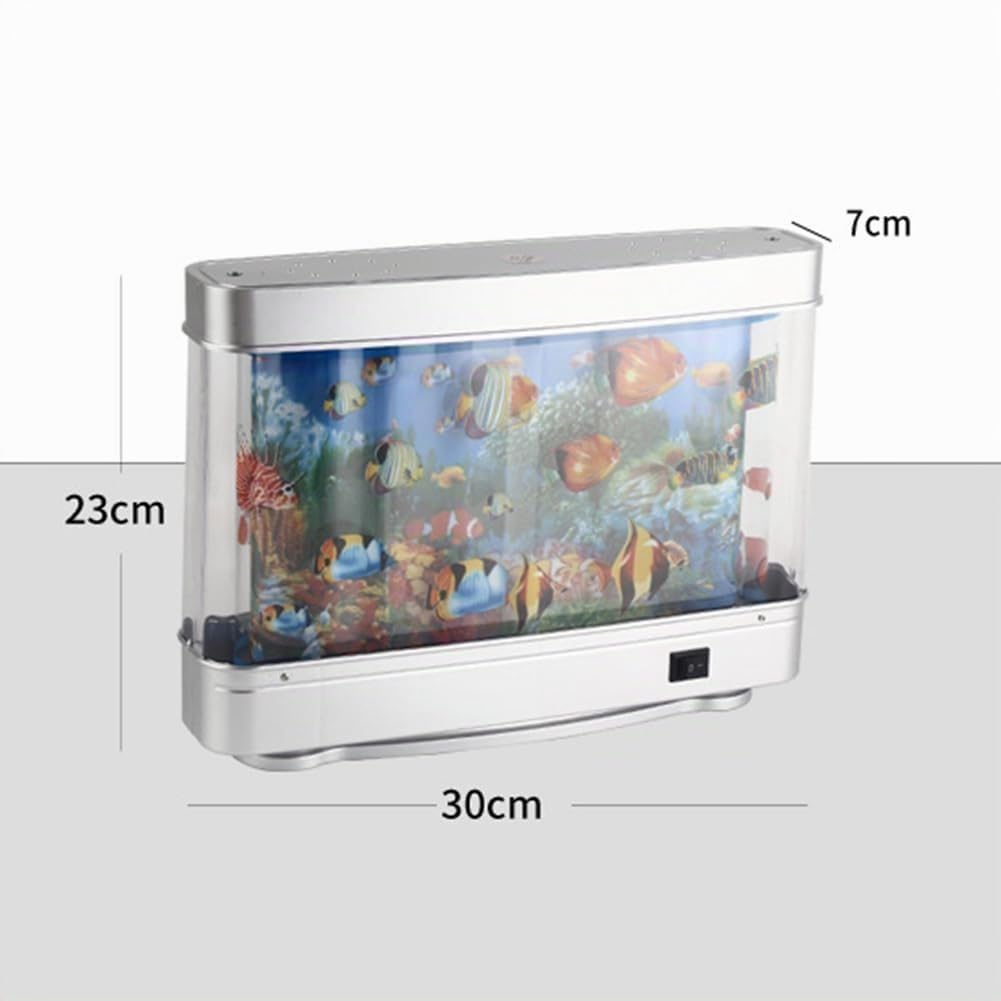 LáMpara LED para Pecera, OcéAno Virtual DináMico, DelfíN, Paisaje Tropical Artificial, Luz, DecoracióN de HabitacióN, Enchufe de la UE