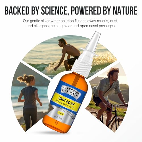 Sovereign Silver Sinus Relief Nasal Spray, 10 PPM Bio-Active Silver Hydrosol, Sinus Spray to Cleanse Mucus & Allergens, Drug-Free Nasal Cleanser, Non-Habit Forming – 2 fl oz (59mL) — view 6