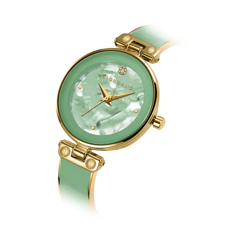 Image of Giordano Designer Analog Watch for Women - Glossy Round Dial & Bracelet Style Stainless Steel Strap