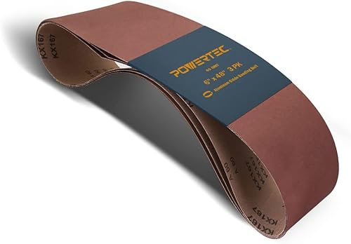 POWERTEC 110173 - Correas de lijado de 6 x 48 pulgadas correa de lijado de Ăłxido de aluminio de grano 60 papel de lija de alta calidad paquete de 3 POWERTEC 110173 - Correas de lijado de 6 x 48 pulgadas correa de lijado de Ăłxido de aluminio de grano 60 papel de lija de alta calidad paquete de 3