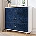 Wallercity Dark Blue Flocking Fabric Wallpapers for Dresser Self Adhesive Soft Velvet Wallpaper Peel and Stick Drawers Cabinets Flocking Contact Paper for Jewelry Box Liners Photo Frames 17.5