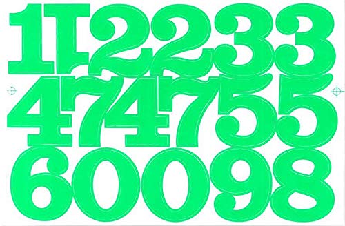 (シャシャン)XIAXIN 防水 PVC製 数字 ナンバー ステッカー セット 耐候 耐水 ローマ字 数字 キャラクター 表札 スーツケース ネームプレート ロッカー 屋内外 兼用 TS-520 (グリーン, 1点)