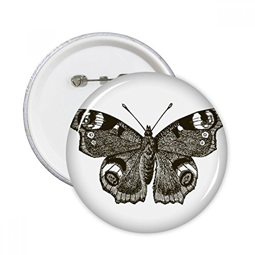 Pins badge papillon dark wing rond de taille M pour décoration vêtements par lot de 5 pièces