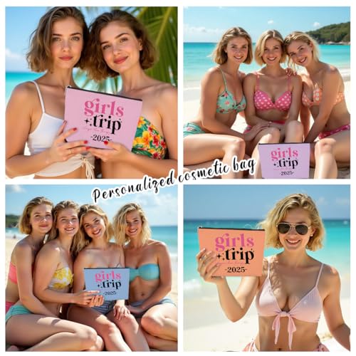 6 Pcs Girls Trip Gifts Set - Insulated Makeup Cosmetic Travel Bag Kit for Women, Bachelorette Weekend Favors, Spa Vacation Essentials, Mother's Day Christmas Birthday Gift for Friends Daughter2