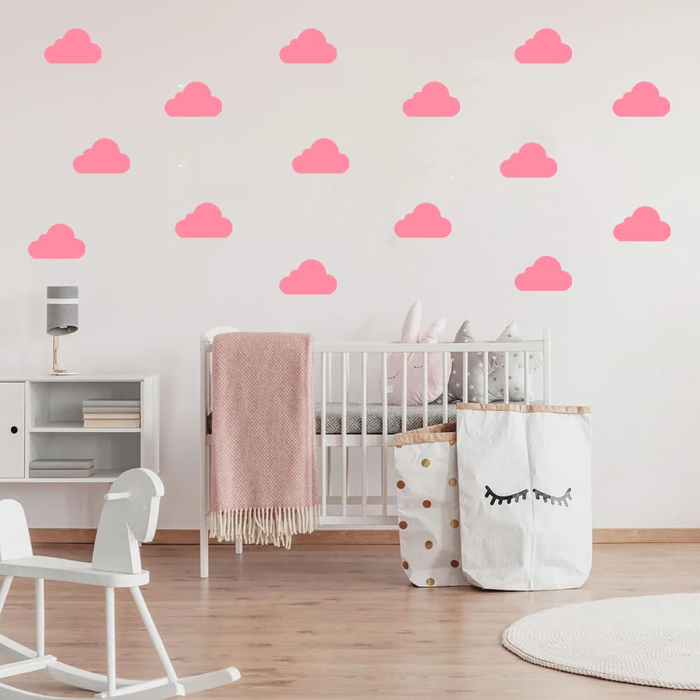 Autocollants muraux nuage rose décalques amovibles chambre bébé