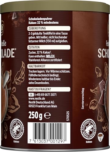 Nestlé Feinste Heiße Schokolade, Schokoladenpulver, cremig & intensiv, 1er Pack (1 x 250g)