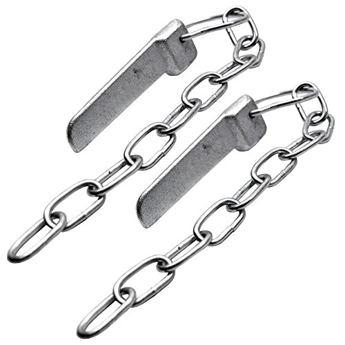 Flat Cotter Spring Ring/Linch Pin and Chain PAIR Zinc Plated DK12_Pair