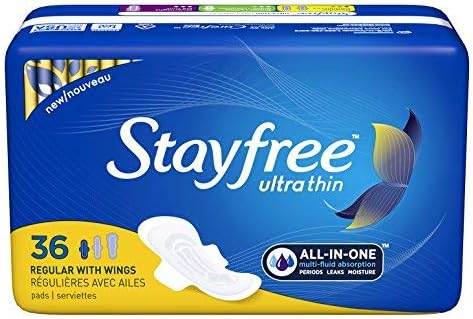 Stayfree Ultra Thin Pads with Wings, 36 count (pack of 4)