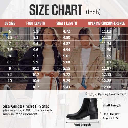 Vepose Women's Black Square Toe Low Heel Ankle Short Boots, Size 8.5, 9502 — view 6