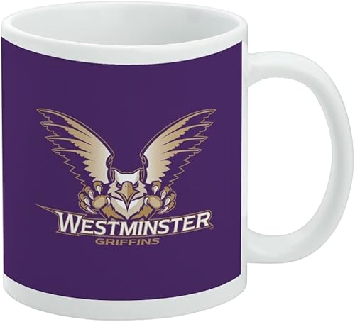 Vista 228 de Taza de cerámica con el logotipo principal de la Universidad de St. John, taza de regalo novedosa para café, té y bebidas calientes, 11oz, blanca