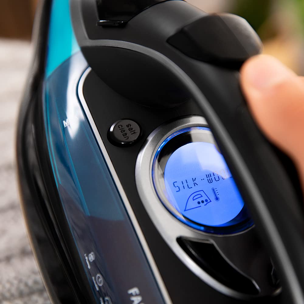 Cecotec Anodisiertes Dampfbügeleisen Fast&Furious 6060 Ultra, 3100 W, Integrierte automatische Wasserpumpe, Automatische Abschaltung, Dauerdampf von 75 g/min, Touch-Sensor und LCD-Bildschirm