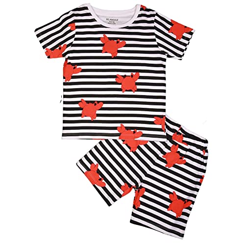 Image of Be Awara Kids Printed Half Sleeves T-shirt & Shorts Clothing Sets, 100% Cotton Soft Unisex Cord Set, Comfortable Wear for Kids With Cool Prints, Everyday Casual Wear for Boys & Girls