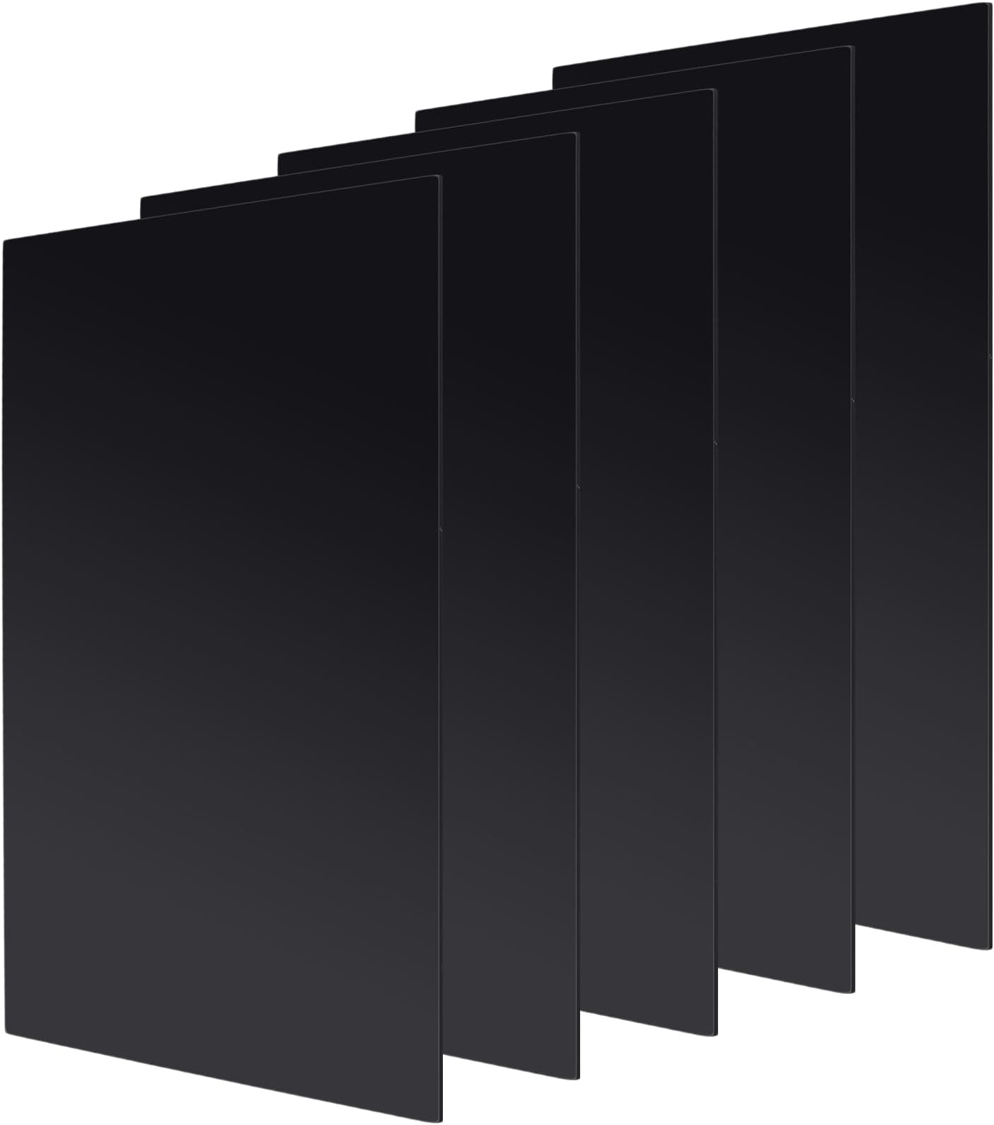 LEXININ 5 Pcs A4 Black Acrylic Sheet, 297 x 210 x 3mm Black Acrylic Plastic Sheet for Craft Painting