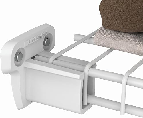 Vista 6 de ClosetMaid 21941 Soportes de pared de perfil bajo precargados de 2.75 pulgadas con anclajes para estanterías de alambre, paquete de 250