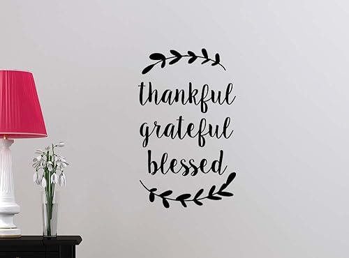 Miniatura 1 de Simple Expressions Arts Thankful Grateful Blessed Religious Love Vinilo de vinilo para pared con texto en inglés "Lettering"