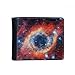 DIYthinker Illustration coloré yeux nébuleuse univers des yeux Motif flip Faux Bifold Portefeuille en cuir carte multi-fonction Porte-cadeau Multicolore