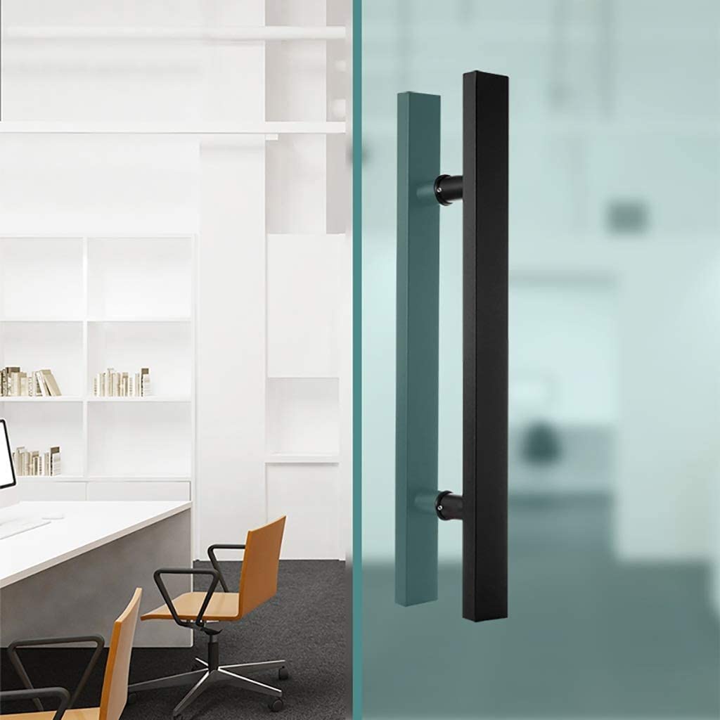 Maniglia per porta Maniglia per porta scorrevole commerciale in acciaio inossidabile resistente nera/Maniglia per porta in vetro/Maniglia per porta del fienile - Maniglia a tubo quadrato/800