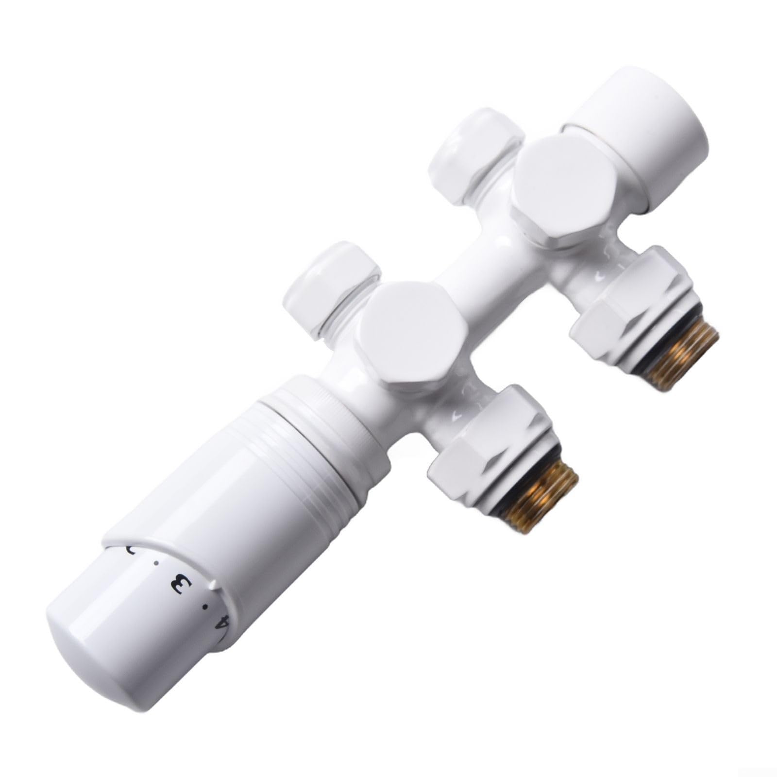 Valvola termostatica per termosifone, kit di controllo del riscaldamento centralizzato per bagno, scaldasalviette con testa sensore liquido, struttura in ottone e ABS per efficienza energetica