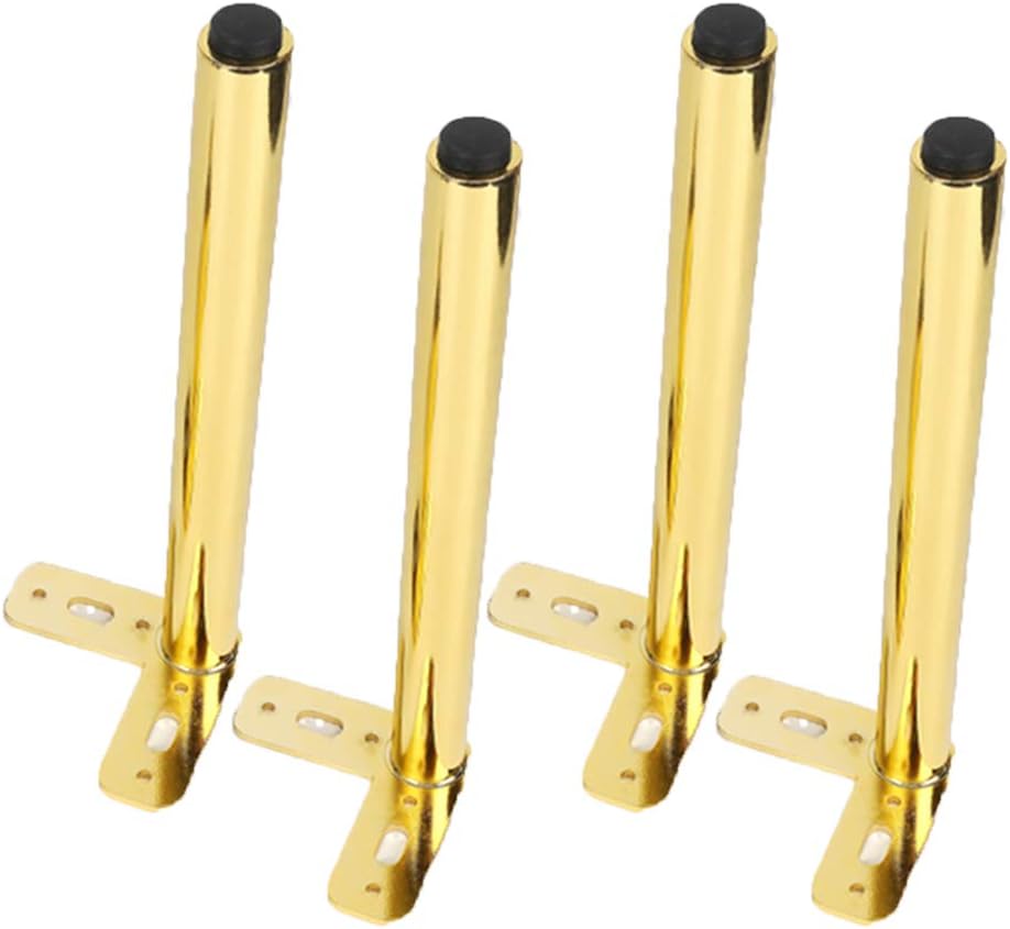 Adjustable Gold Metal Furniture Legs 4 Pack Iron Table Legs for Sofa & Desk Replacement Accessories for Home Decor Sturdy Furniture Elevators Modern Design.