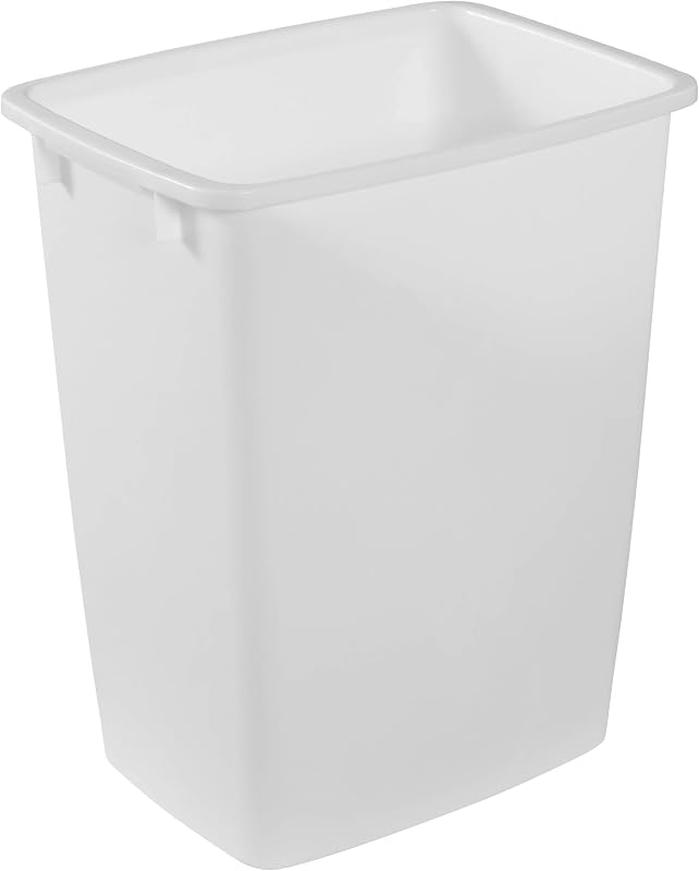 Bote de basura pequeño para cocina y baño, 9 galones, blanco, cesto de basura para debajo del mostrador/cocina/oficina/dormitorio/baño