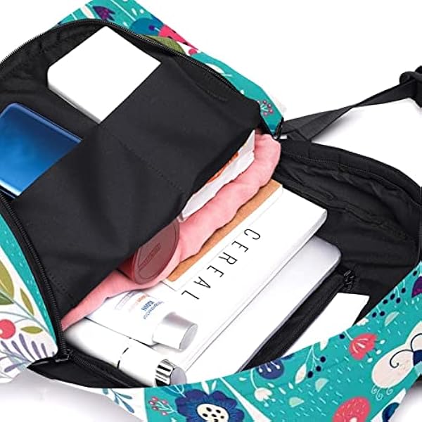 Grote Canvas Rugzak College School Mannen & Vrouwen Kitty Omringd door Vogels Bloemen Lieveheersbeestjes, Multicolor