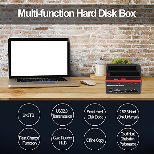 Caddy externo para discos SATA/IDE USB 2.0 Dual-Bay miniatura 2