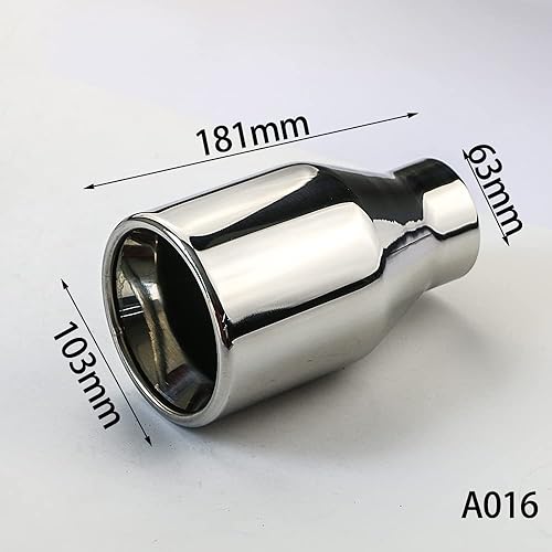Miniatura 8 de Puntas de escape de repuesto automotriz de entrada de 2.48 pulgadas, punta de silenciador, acero inoxidable, cromado, diseño atornillado, punta de