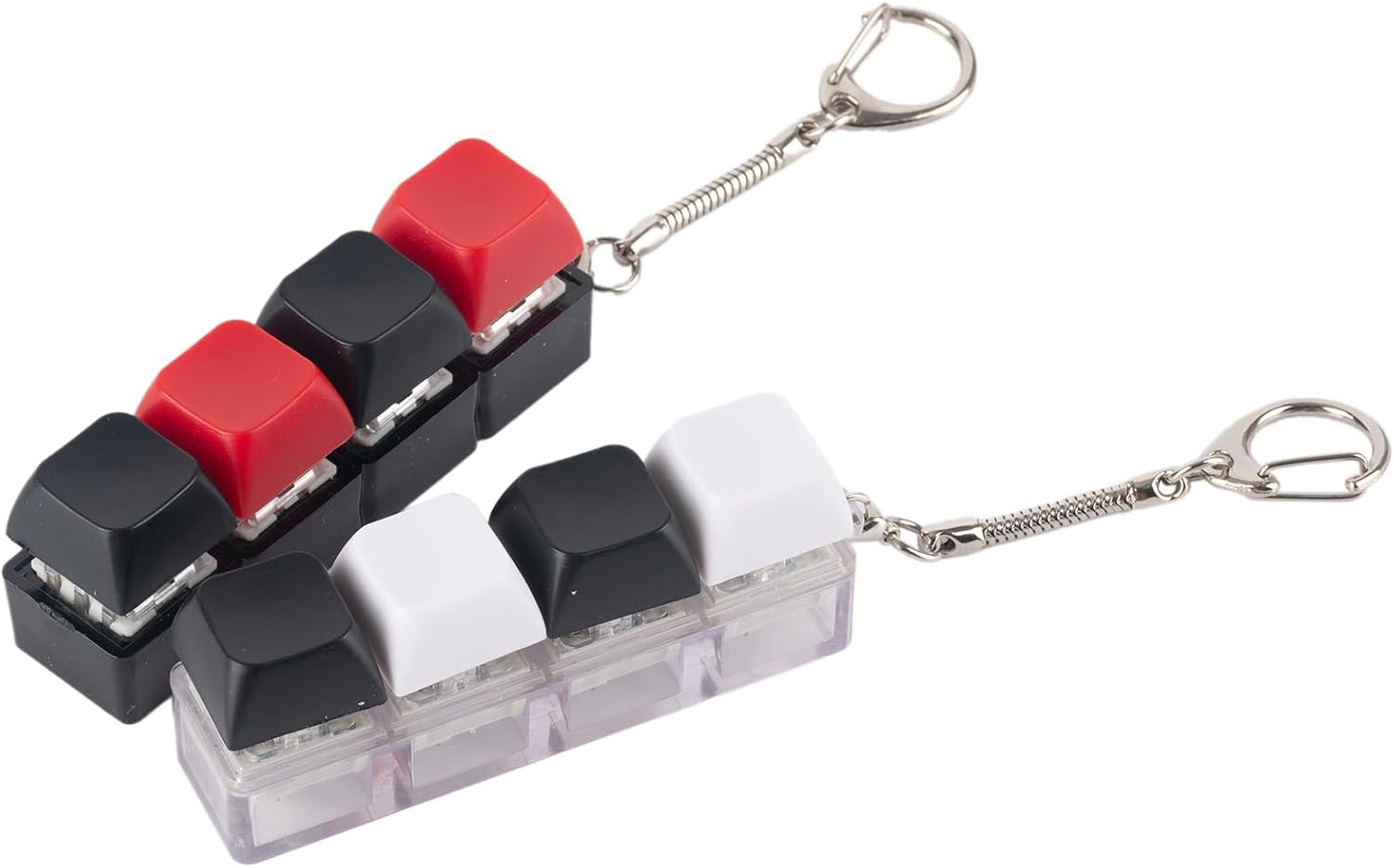 GWAWG 2 Pcs Keyboard Fidget Toy, 4 Button Fidget Keyboard Keychain, Stress Relief Toys, Funny Finger Keyboard Keychain Fidget Toys, Keyboard Fidget Clicker Decompression Gift for Adults