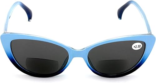 Miniatura 4 de V.W.E. Lentes de sol de lectura bifocales para mujer, lentes de lectura vintage para exteriores, punta puntiaguda