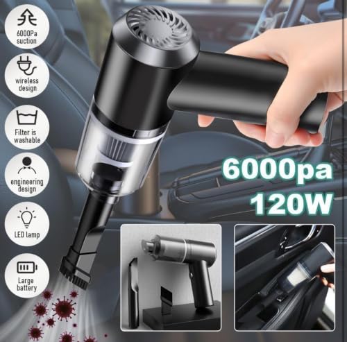 Image of 3-in-1 Cordless Handheld Vacuum Cleaner with Dust Blowing Easy use for car, Home,for pc |Cordless| Chargable (Black)