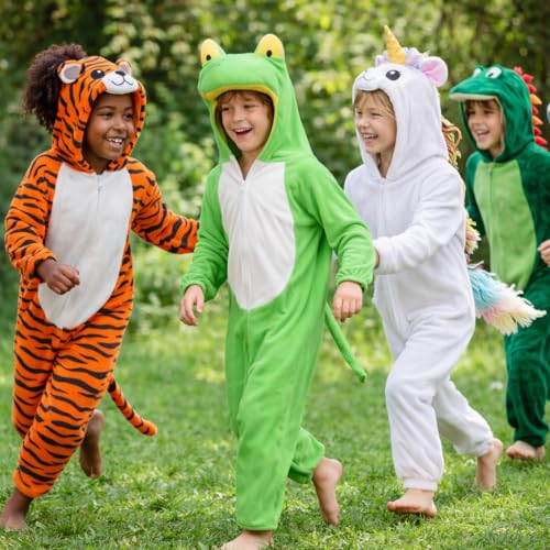 Image of Raj Costume Animal Fancy Dress Costume for Boys & Girls | Hooded Full Body Wildlife Zoo Animal Jumpsuit | Soft Costume for School Function, Fancy Dress, Halloween, Birthday, Cosplay & Role Play