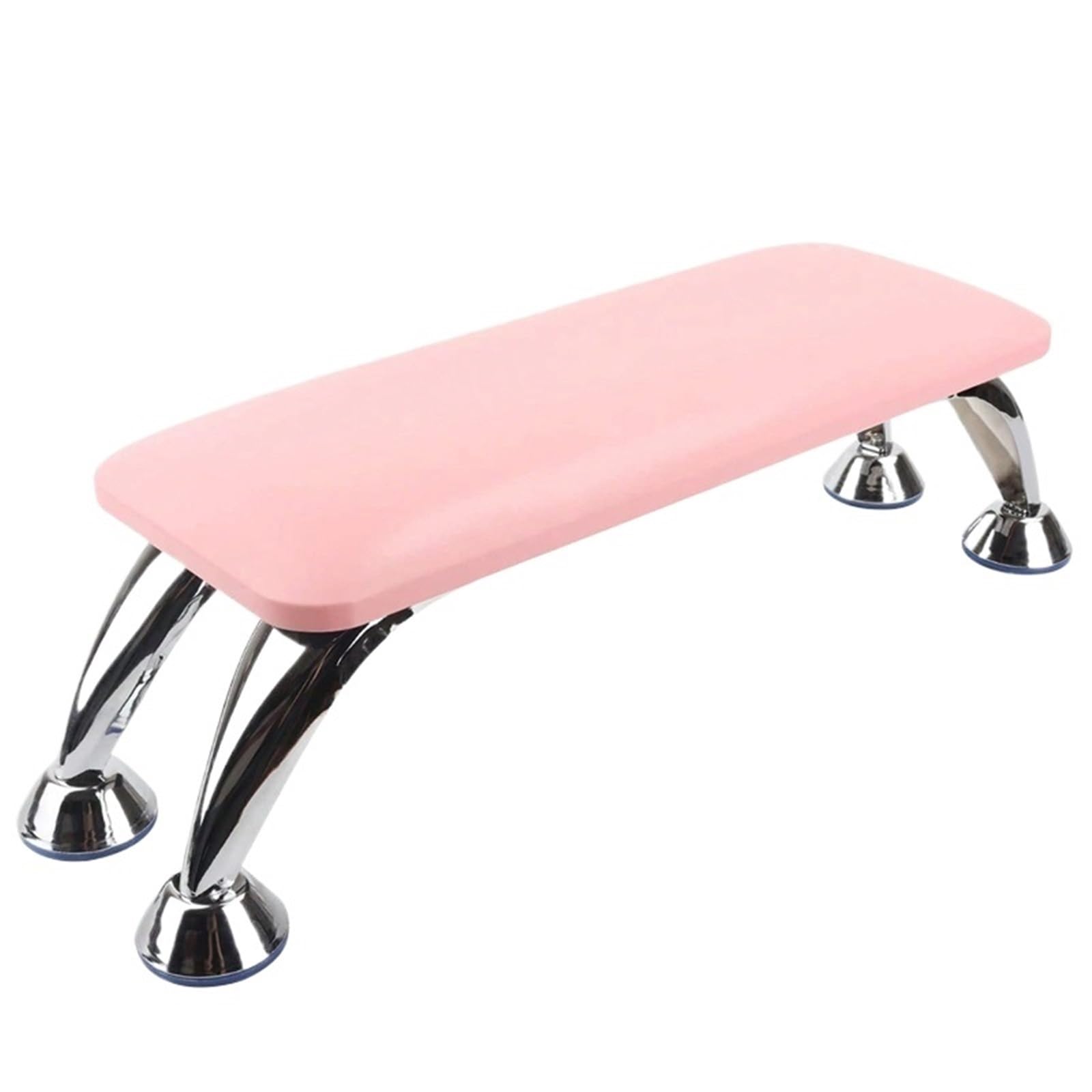 Cuscino poggiabraccia per manicure, Poggiabraccio for chiodi in pelle PU multicolore con staffa in acciaio inossidabile(Pink)