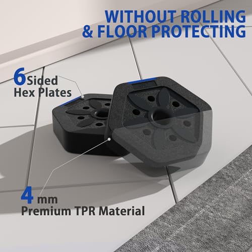 VIVITORY Dumbbell Sets Adjustable Weights, Free Weights with Connector, Non-Rolling Adjustable Dumbbell Set, Barbell for Home Gym, Hexagon, Cement Mixture