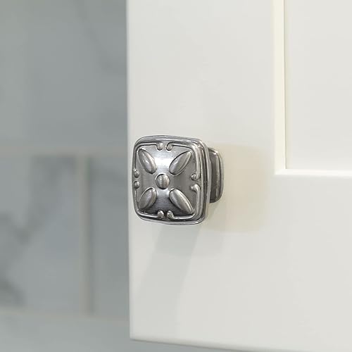 Miniatura 3 de Modket Titus Series - Tirador clásico sólido para armario de cocina, perilla de 1-18 pulgadas, níquel cepillado, paquete de 10 unidades