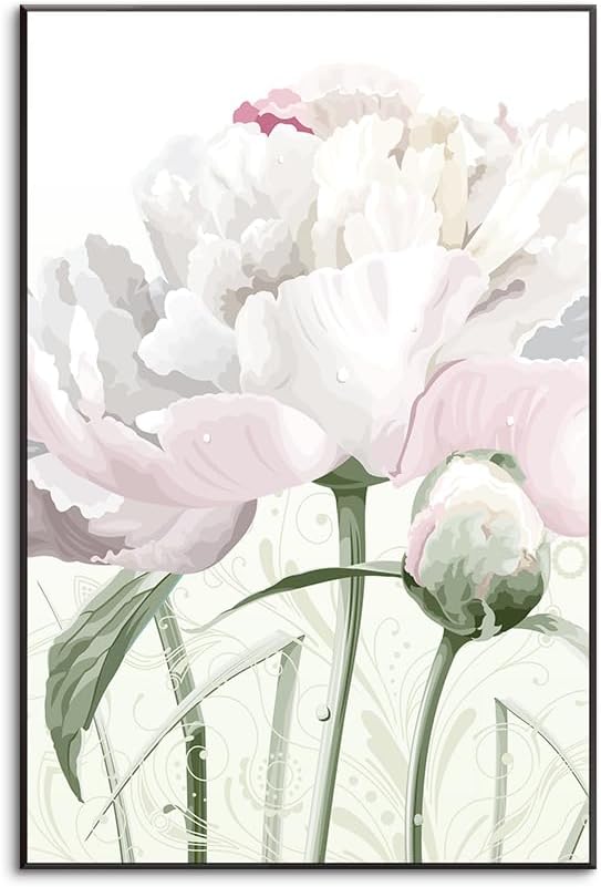 アート 花 手すき 和紙 パネル 木製パネル付 絵 絵画 インテリア 壁掛け 壁飾り 風水 玄関 （アルミ合金枠きの完成品） 水彩画