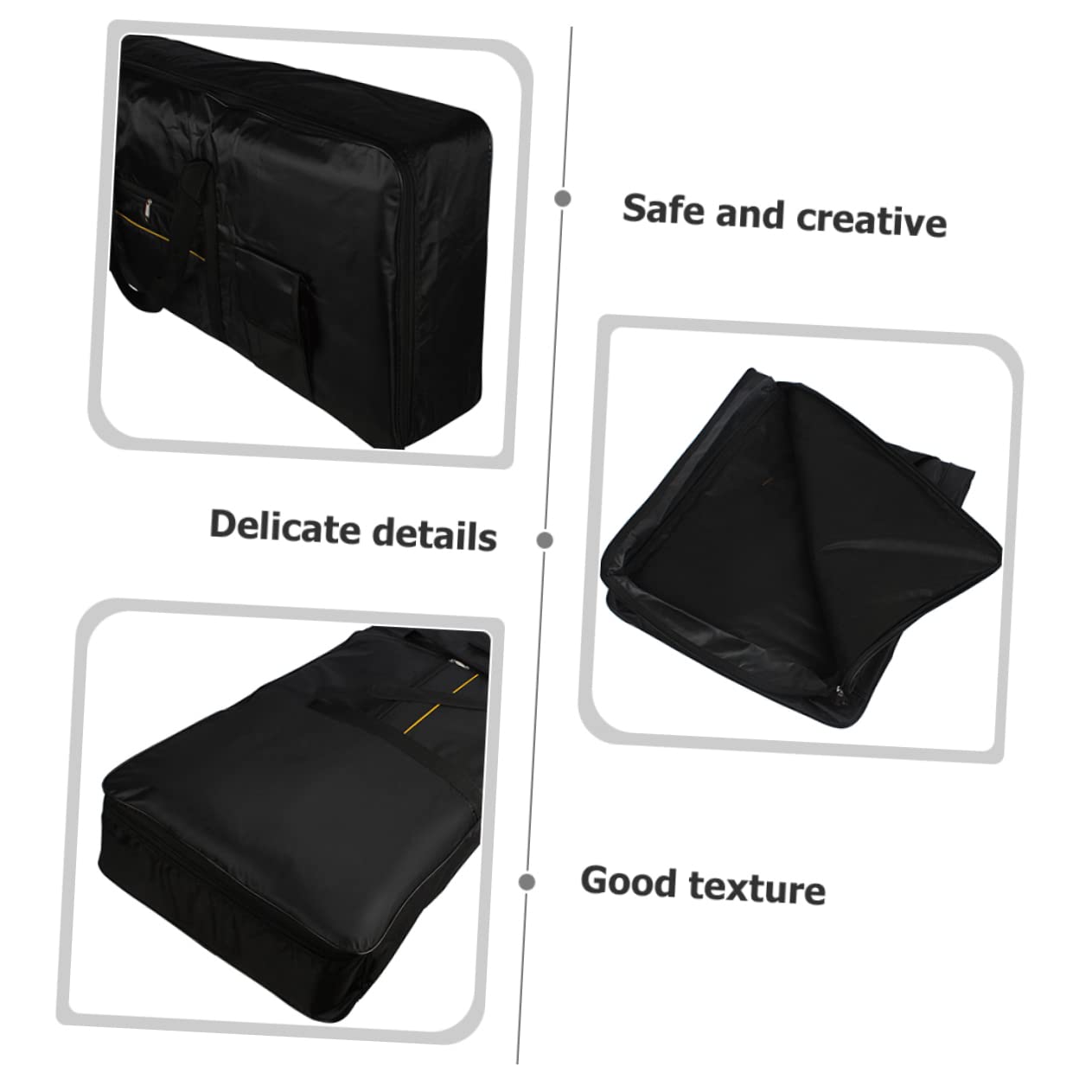 ibasenice Borsa per Tastiera 61 Tasti Oxford Nero, Tracolla Regolabile, Custodia Versatile per Uso come Borsa o Zaino Elegante