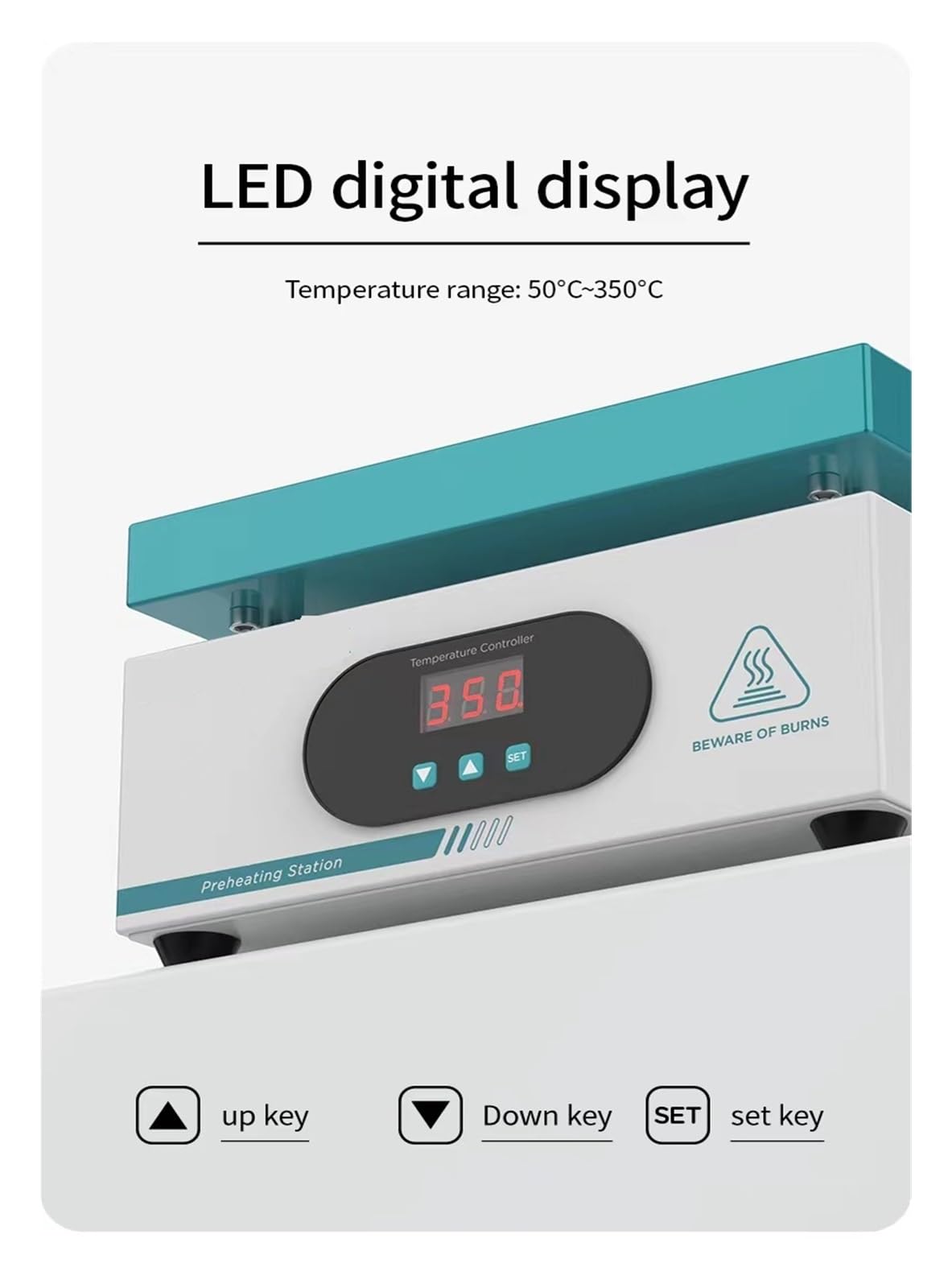 600W 946C elektronische Heizplatte Vorheizstation 200x200mm Heizung LED-Lampe Entlöten