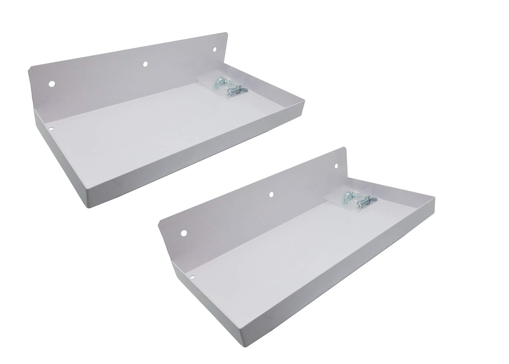 Triton 12 In. W x 6 In. White Epoxy Coated Steel Shelf for DuraBoard or 1/8 In. and 1/4 In. Pegboard, 2 PK