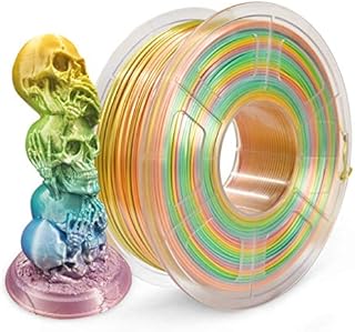 SUNLU PLA+ Filament 1.75mm Silk Rainbow Multicolor for FDM 3D Printer, 1KG/Spool PLA Plus Shiny Silk Rainbow 02 Filament
