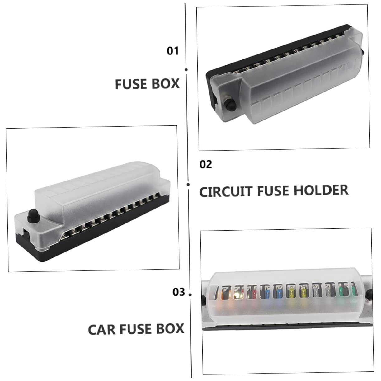 Gatuida 1set Fusibili Auto Vie Scatola Fusibili Per Veicoli e Imbarcazioni Terminali Ritiro Termico