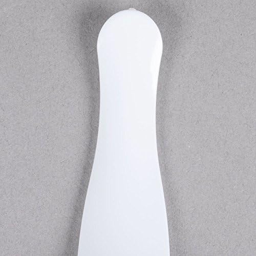 Pack of 5 Heavy Duty Hard Plastic Serving Spoons Reusable - 22cm (8.5") - White
