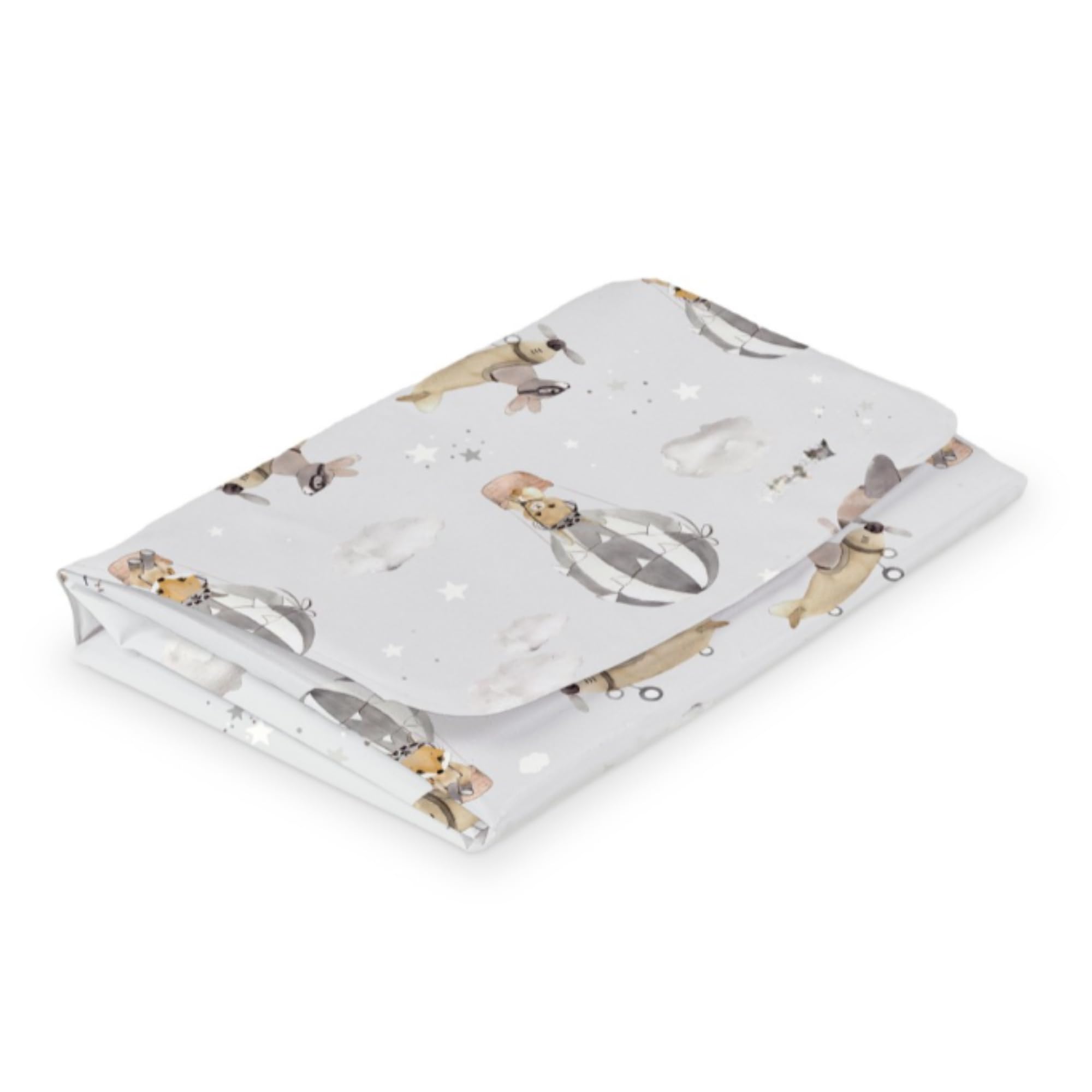 Matelas à Langer Pliable 77 x 44 cm, de voyage, Motif Montgolfière | Pliable, compact pour voyager, surface essuyable, rembourrage doux, matelas à langer pratique en déplacement