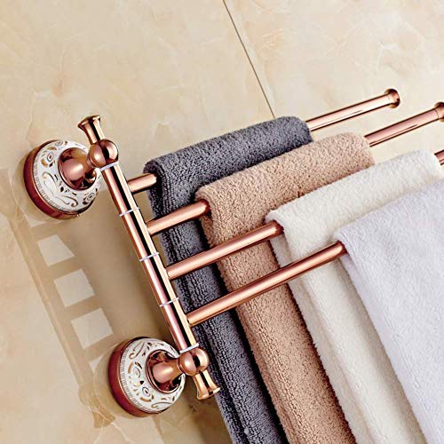Barre de serviette rotative et étagère de serviette de salle de bain 39cm multicouche - 3