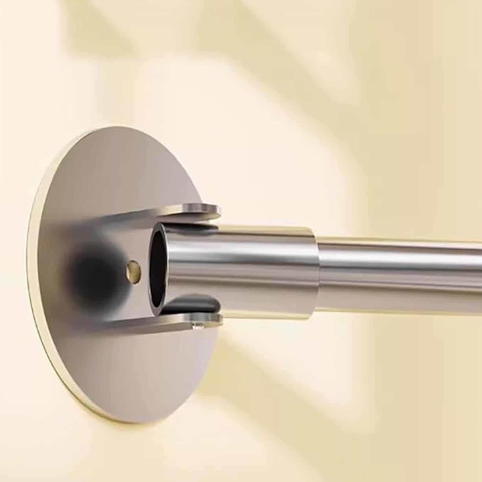 GOUZIBHD Curtain Rod, Non-slip Drapery Rod, Round Extender Rod for Angled Wall, Hanging Clothes 180°Swivel Flange Holder Bracket for Wardrobe Bathroom(Size:70-120cm,Color:A)