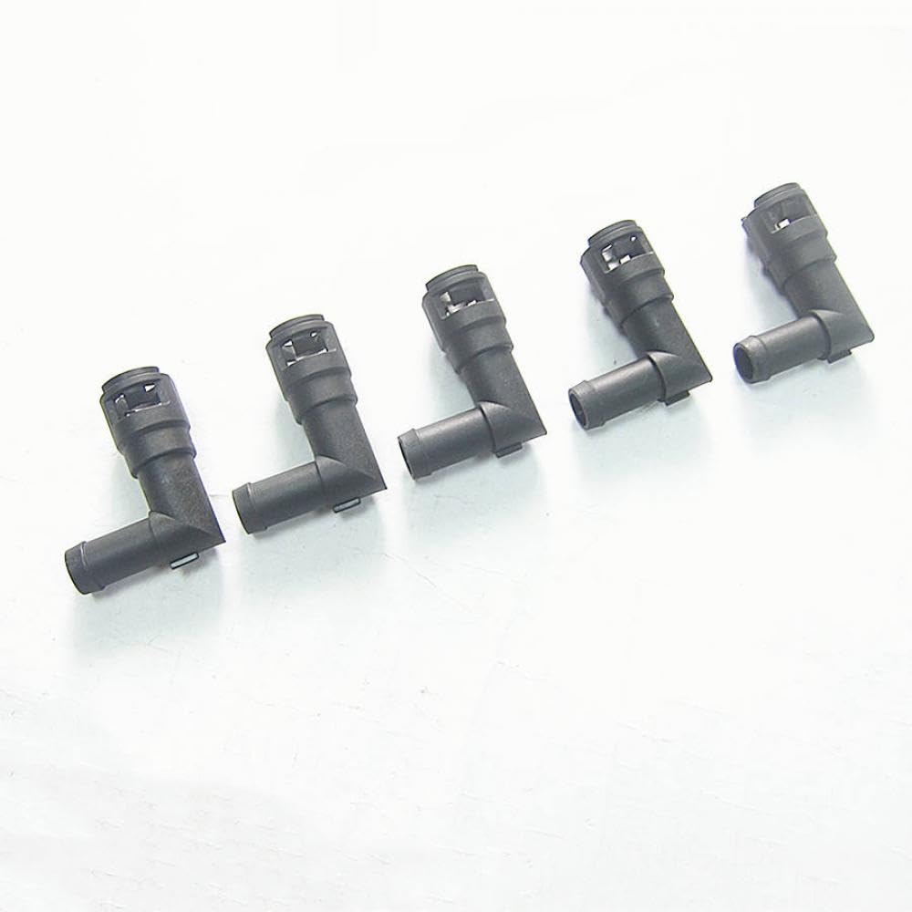 Htlspojbe 5 Pcs Bend Engine Cooling System Heater Water Hose Connector B455-61-240A Compatible With 323 Protege Bj Premacy And Similar Models Fits Haima 3(5 Pcs Bend)