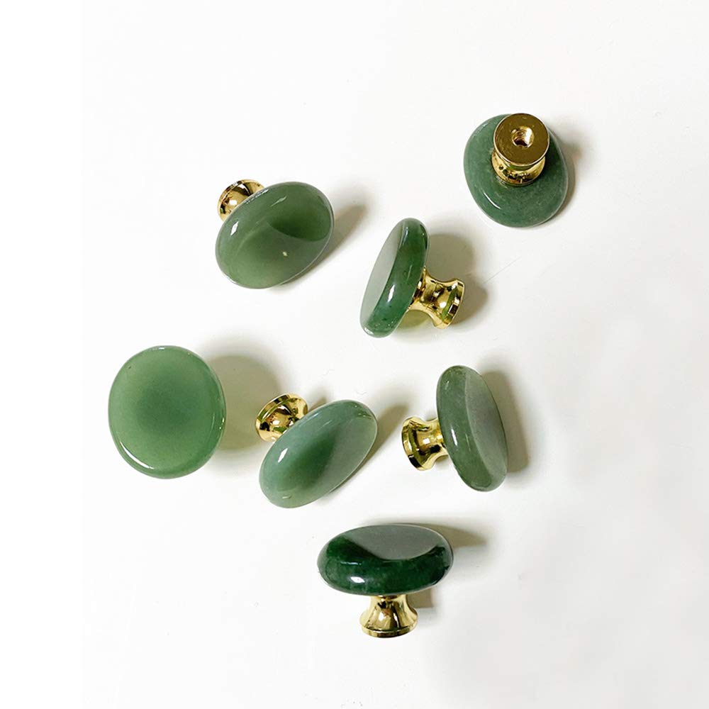 Broche Vintage En Laiton Et Verre Aventuriné (aventurine) - Occasion En Bon état