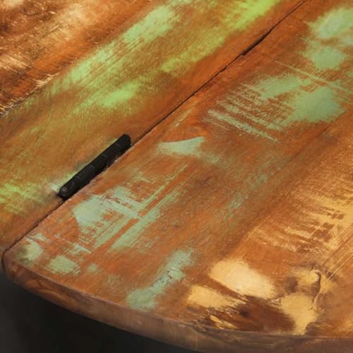 Table Basse en Bois de Récupération Massif et Piètement Métal - 7