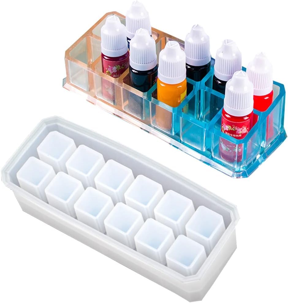 EnaMeena 1-Pack 10-Compartment Silicone Mold for Cosmetic Organization. Perfect for Epoxy Resin Casting to Create Unique Art Pieces That Stand Out.