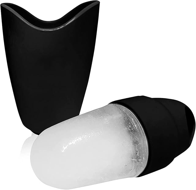 VinBee Ice Facial Roller for Face & Eyes Beauty Cube Globe Mould Pack Ball, Gua Sha Massage Ice Eye Face Roller Stick Mold Women Tray Reusable Facial Treatment, Skin Care Tool, Gift Set, Black